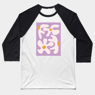 Abstract Flowers Lilac Baseball T-Shirt